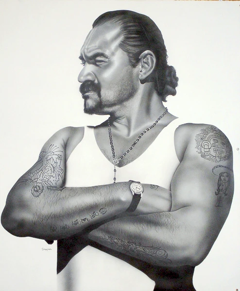 Un Veterano Chingon from the tattoos fine art portfolio by Gaspar Enriques